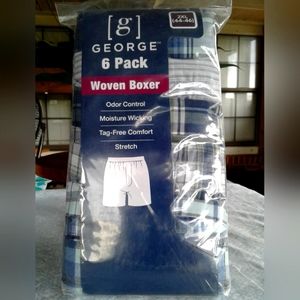 Mens 6 pk George woven Boxers 2xl